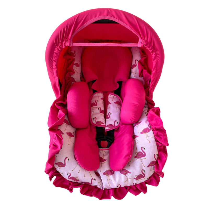Kit 5 peças para bebê conforto Capa Protetor Cinto Capota Apoio de Corpo Tamanho Universal até 13 kg Galzerano