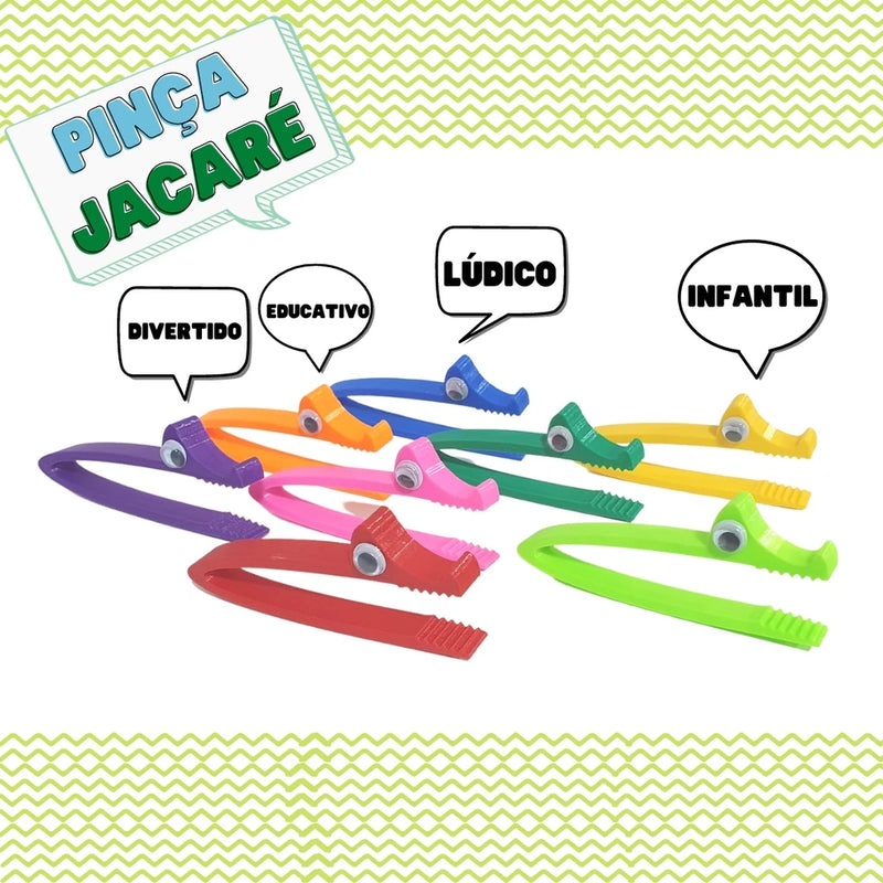 Pinça infantil Jacaré Fortalece e Desenvolve a Coordenação motora e movimento